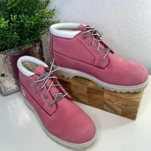 TIMBERLAND Women's &quot;Nellie&quot; Pink Nubuck Leather Waterproof Chukka Boots Sz 10