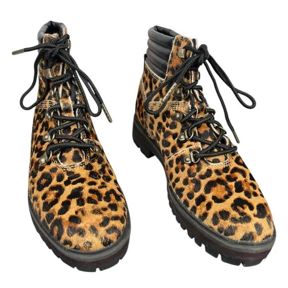 Timberland Women’s London Square Mid Hiker Cheetah Print Boot Size US 6