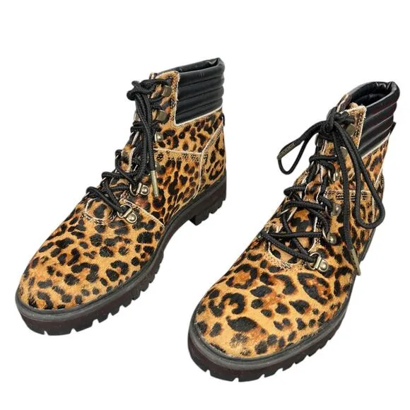 Timberland Women’s London Square Mid Hiker Cheetah Print Boot Size US 6