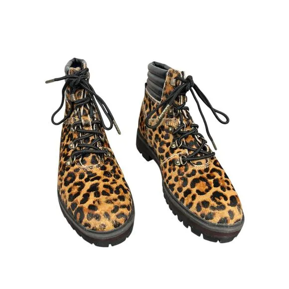 Timberland Women’s London Square Mid Hiker Cheetah Print Boot Size US 6