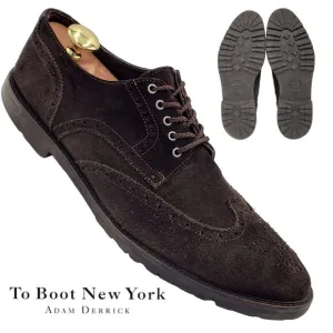 To Boot Adam Derrick Italy Men 11.5 Brown Suede Dress Shoes Wingtip Derby Oxford