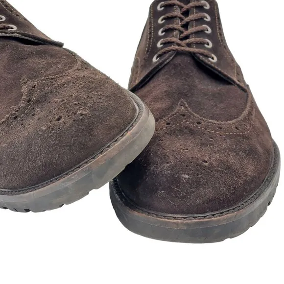 To Boot Adam Derrick Italy Men 11.5 Brown Suede Dress Shoes Wingtip Derby Oxford