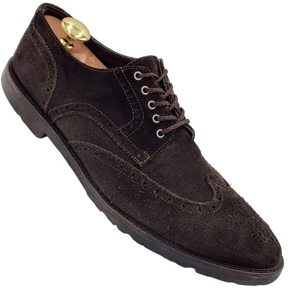 To Boot Adam Derrick Italy Men 11.5 Brown Suede Dress Shoes Wingtip Derby Oxford