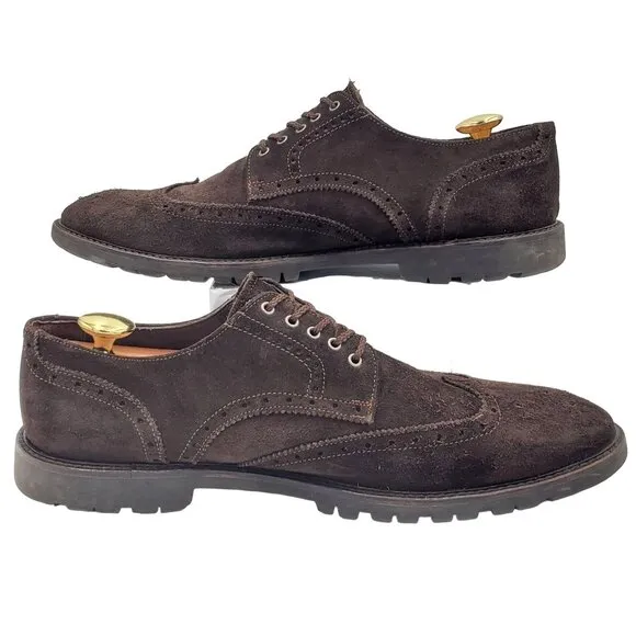 To Boot Adam Derrick Italy Men 11.5 Brown Suede Dress Shoes Wingtip Derby Oxford