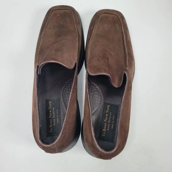 To Boot New York Adam Derrick Men's Brown Suede Slip-On Loafers US Size 12