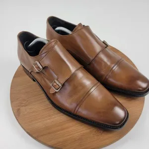 To Boot New York Brown Leather Cap Toe Double Monk Strap Dress Shoes Size 11