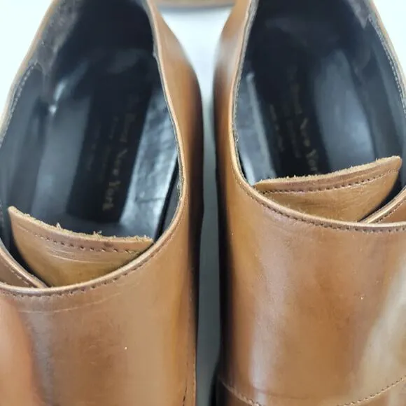 To Boot New York Brown Leather Cap Toe Double Monk Strap Dress Shoes Size 11