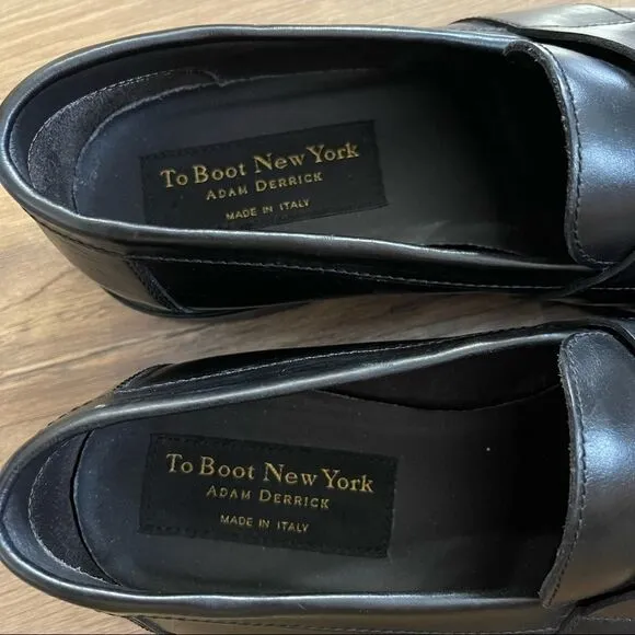 To Boot New York Adam Derrick Devries Black Leather Loafers Sz 7M