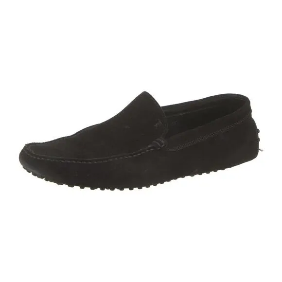Tod's Suede Driving Loafer Shoes Black Size 7