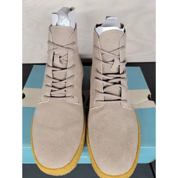 TOMS Men's SZ 8.5 Teton Lace Up Suede Casual Boots 10016954T Taupe Gray New