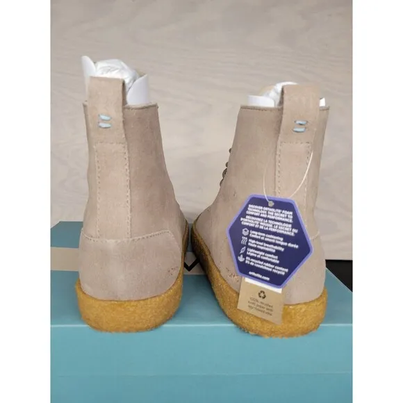 TOMS Men's SZ 8.5 Teton Lace Up Suede Casual Boots 10016954T Taupe Gray New