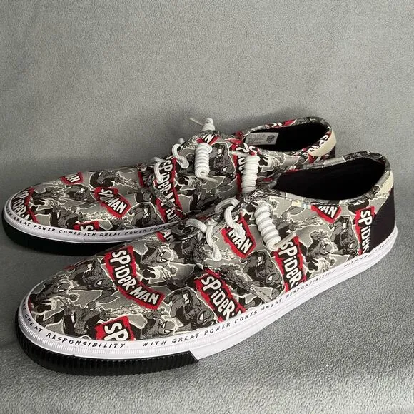 Toms X Marvel Comics Spiderman Shoes SNEAKERS Mens Size 14 Carlo Ortholite