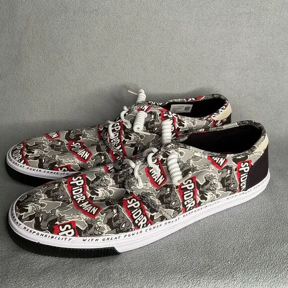 Toms X Marvel Comics Spiderman Shoes SNEAKERS Mens Size 14 Carlo Ortholite