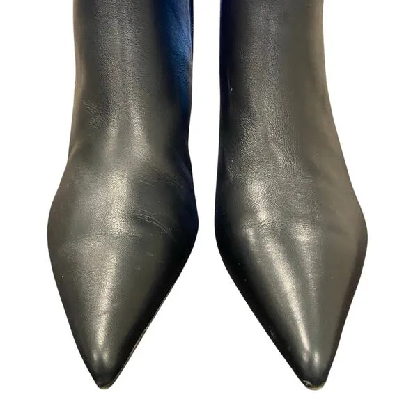 Tony Bianco Ghost Tall Heeled Boots Knee High Leather Pointed Toe Black Venice 6