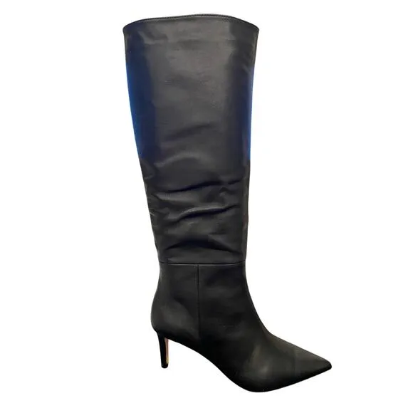 Tony Bianco Ghost Tall Heeled Boots Knee High Leather Pointed Toe Black Venice 6