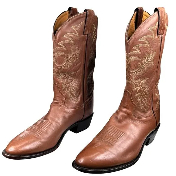 Tony Lama Men’s Kanga Stallion Brown Leather Cowboy Boot Size US 11 D