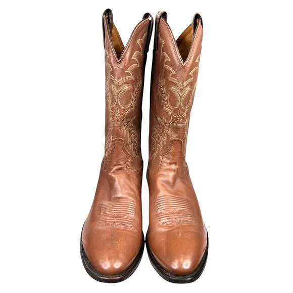 Tony Lama Men’s Kanga Stallion Brown Leather Cowboy Boot Size US 11 D