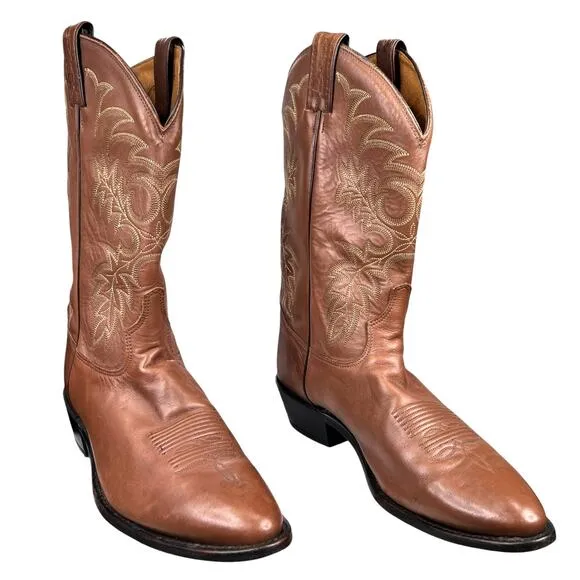 Tony Lama Men’s Kanga Stallion Brown Leather Cowboy Boot Size US 11 D
