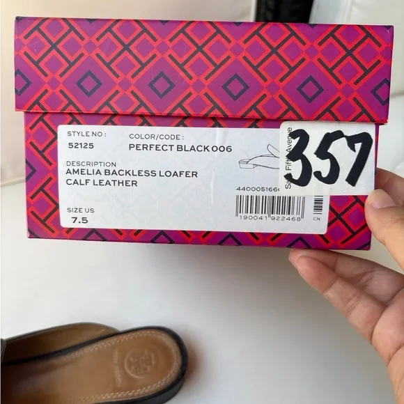 Tory Burch Amelia Black Leather Loafers