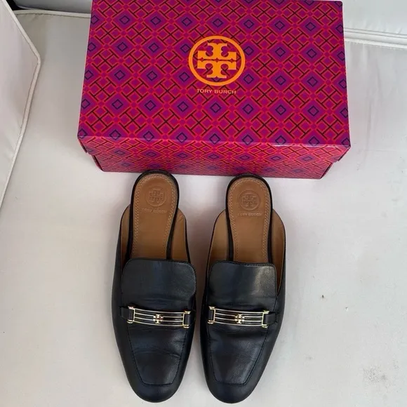 Tory Burch Amelia Black Leather Loafers