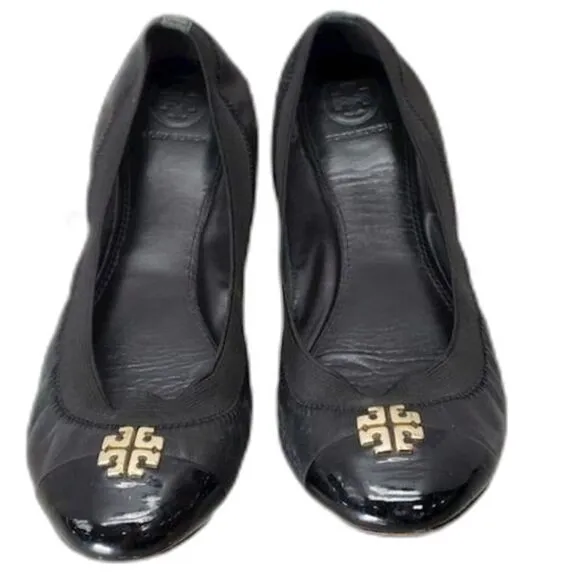 Tory Burch Black Leather Ballet Flats - Size 8.5