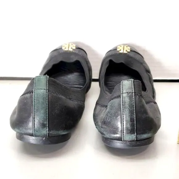 Tory Burch Black Leather Ballet Flats - Size 8.5