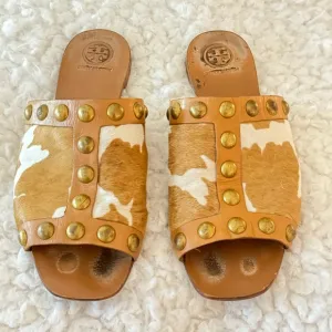 Tory Burch Blythe Calf Hair Slide Sandal - Size 7