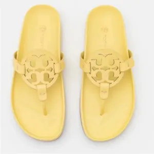 Tory Burch Butter Yellow Slide Sandals