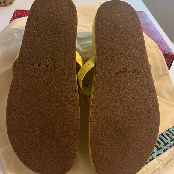 Tory Burch Butter Yellow Slide Sandals