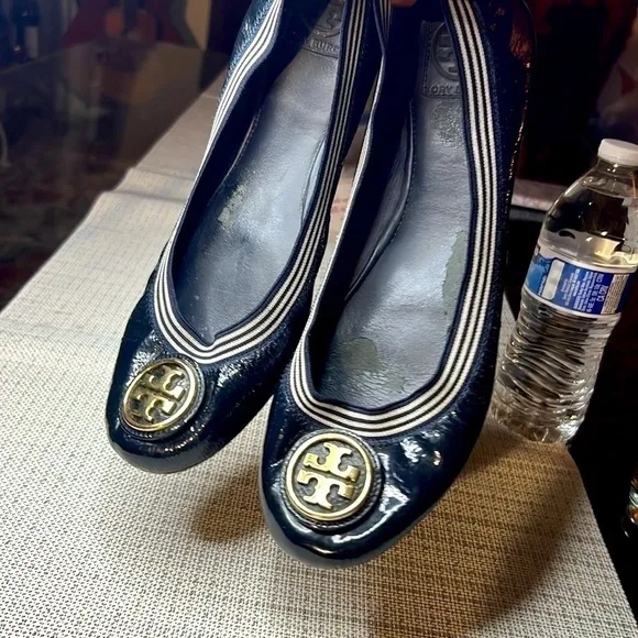 🥿😍Tory Burch Caroline women’s Ballet Flats,Navy Blue, patent leather, size11M