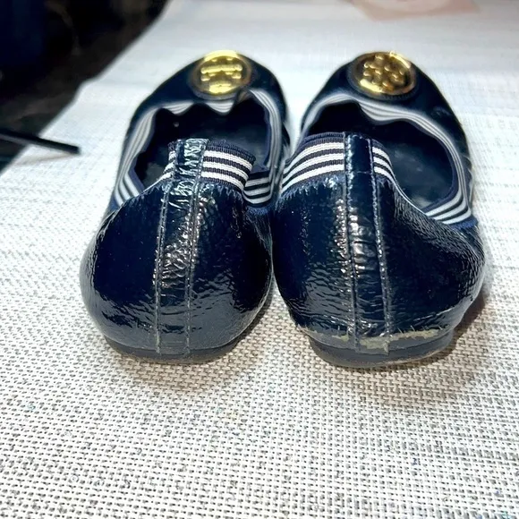 🥿😍Tory Burch Caroline women’s Ballet Flats,Navy Blue, patent leather, size11M