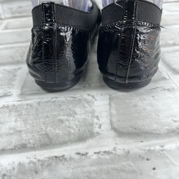 Tory Burch Caroline Women's Size 6.5 M Black Patent Leather Ballet Flats Shoes
