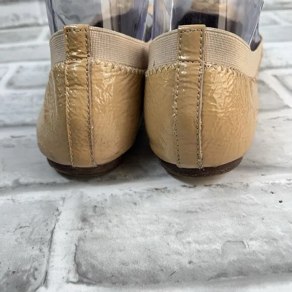 Tory Burch Caroline Women's Size 7 M Tan Patent Leather Ballet Flats Shoes
