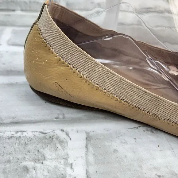 Tory Burch Caroline Women's Size 7 M Tan Patent Leather Ballet Flats Shoes