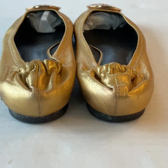 Tory Burch gold ballet flats size 8