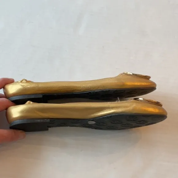 Tory Burch gold ballet flats size 8