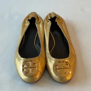 Tory Burch gold ballet flats size 8