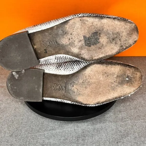 Tory Burch JESSA BACKLESS LOAFER Black White Snake Mule Size 8 M