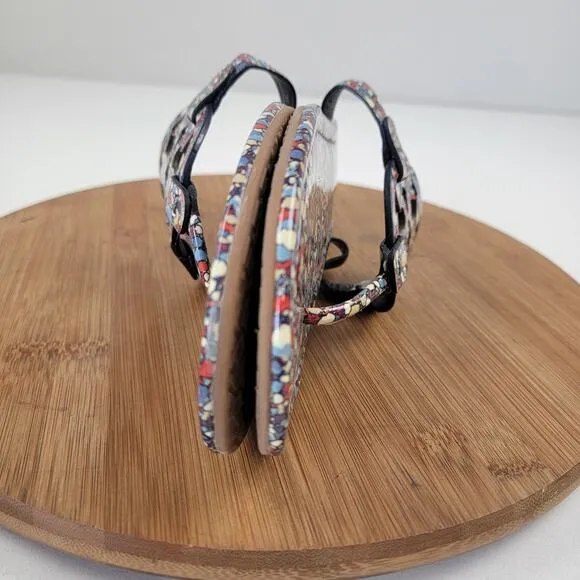Tory Burch Miller Patent Leather Printed Flip Flops Thong Sandals Women's 11 M