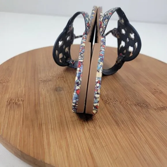 Tory Burch Miller Patent Leather Printed Flip Flops Thong Sandals Women's 11 M