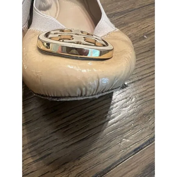 Tory Burch  reva flats/ballet‎ shoes size 9.5 M tan/camel color EUC