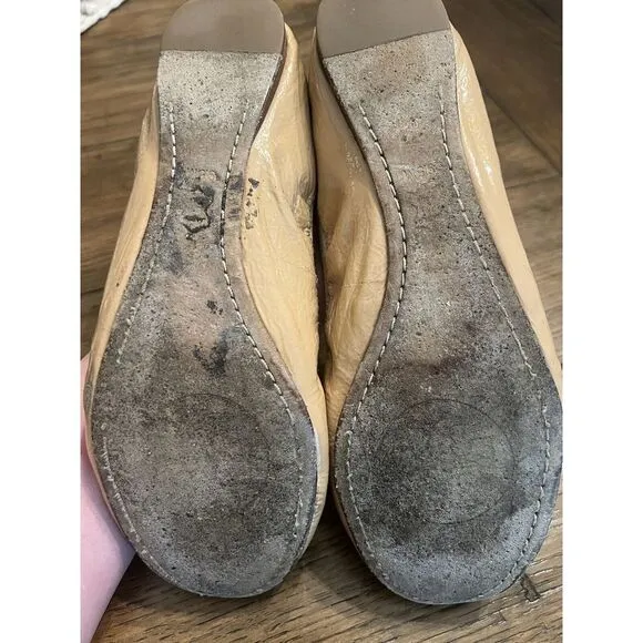 Tory Burch  reva flats/ballet‎ shoes size 9.5 M tan/camel color EUC
