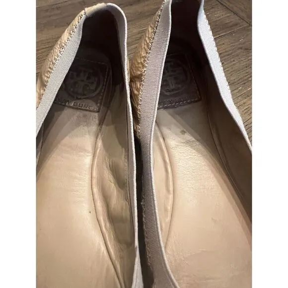 Tory Burch  reva flats/ballet‎ shoes size 9.5 M tan/camel color EUC