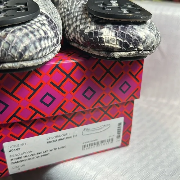 Tory Burch shoes ballet flats Minnie Travel diamond roccia print 6