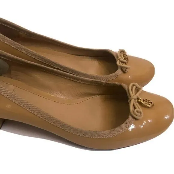 Tory Burch Shoes Leather Size 7.5 tan beige Paten