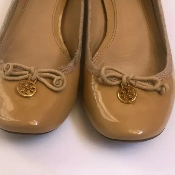 Tory Burch Shoes Leather Size 7.5 tan beige Paten