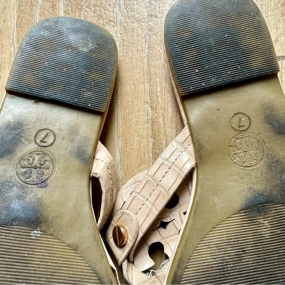 Tory Burch Tan Miller Sandals with Iconic Logo