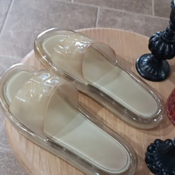 Tory Burch Transparent Slide Sandals