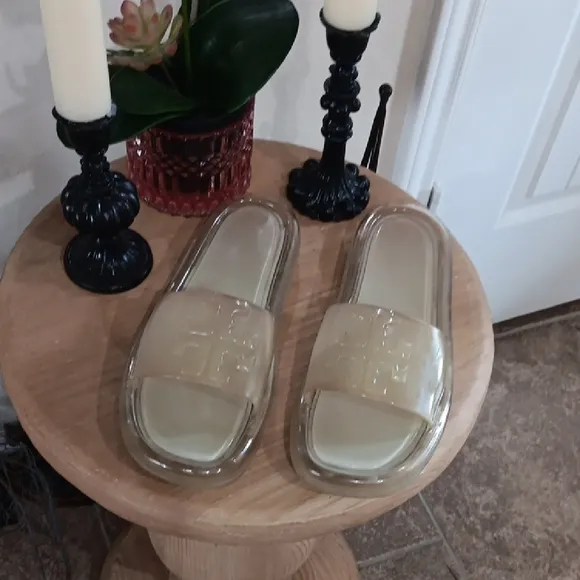 Tory Burch Transparent Slide Sandals