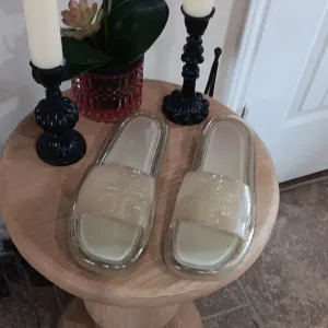 Tory Burch Transparent Slide Sandals
